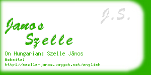 janos szelle business card